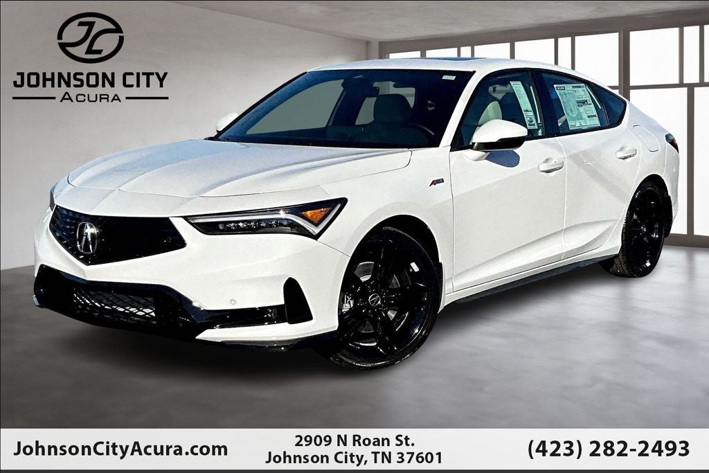 2026 Acura Integra A-Spec Tech Package in Platinum White Pearl — front three-quarter view